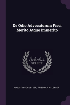 Paperback De Odio Advocatorum Fisci Merito Atque Immerito Book