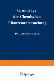 Paperback Grundzüge Der Chemischen Pflanzenuntersuchung [German] Book