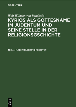 Hardcover Nachträge Und Register [German] Book