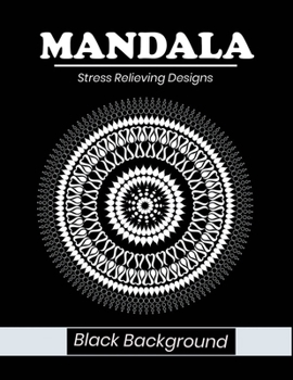 Paperback Mandala stress relieving designs Black Background: An adult coloring book