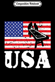 Paperback Composition Notebook: Distressed Shuffleboard Player USA American Flag Vintage Premium Journal/Notebook Blank Lined Ruled 6x9 100 Pages Book