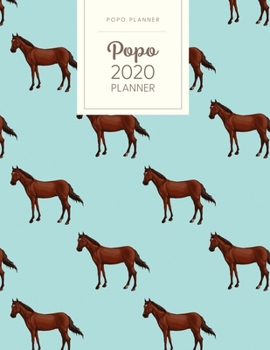 Popo 2020 Planner: Dated With To Do Notes - Monthly & Weekly - Unsaddled Horse Blue (January to December 2020 Calendar Year - Equestrian)