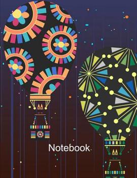 Paperback Notebook. Hot Air Balloons Cover Design. Composition Notebook. Wide Ruled. 8.5 x 11. 120 Pages. Book