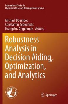 Paperback Robustness Analysis in Decision Aiding, Optimization, and Analytics Book