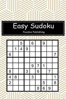 Paperback Easy Sudoku: Sudoku Puzzle Game For Beginers With Abstract geometric pattern background cover Book
