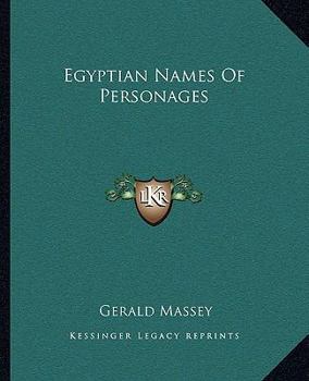 Paperback Egyptian Names of Personages Book