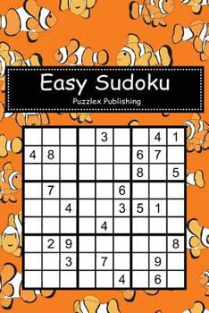 Paperback Easy Sudoku: Sudoku Puzzle Game For Beginers With Clownfish seamless pattern cover Book