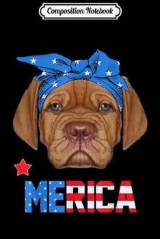 Paperback Composition Notebook: French Mastiff Mom America Flag Merica Journal/Notebook Blank Lined Ruled 6x9 100 Pages Book