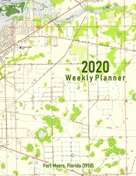 Paperback 2020 Weekly Planner: Fort Myers, Florida (1958): Vintage Topo Map Cover Book