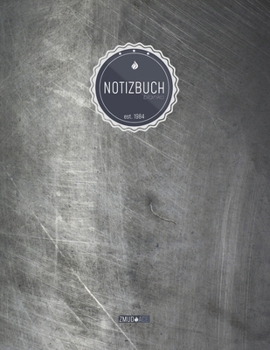ZMUDACE Notizbuch Blanko: in DIN A4 Softcover | "ZB121 Grau Metall Oberfläche" |156 leere Seiten mit persönlichem Register + Seitenzahlen | ... zum Selbstgestalten (German Edition)