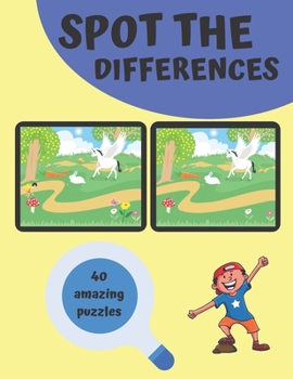 Paperback Spot The Differences 40 Amazing Puzzles: Stay Home Guessing Games For Kids and Adults Book