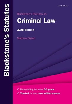 Paperback Blackstone's Statutes on Criminal Law Book