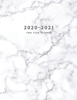 Paperback 2020-2021 Two Year Planner: Large Monthly Planner with Inspirational Quotes and Marble Cover (Volume 1) Book