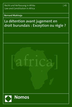 Paperback La Detention Avant Jugement En Droit Burundais: Exception Ou Regle ? [French] Book