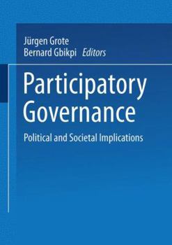 Paperback Participatory Governance: Political and Societal Implications Book