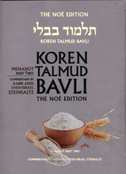 Hardcover Koren Talmud Bavli, Noe Edition, Vol 36: Menahot Part 2, Hebrew/English, Large, Color Book