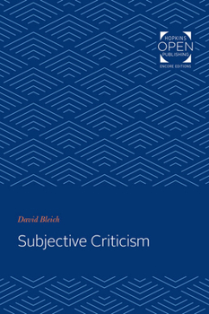 Paperback Subjective Criticism Book