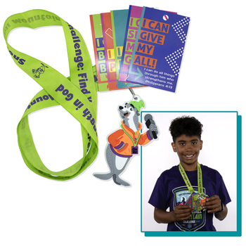 Vbs 2026 Snowball Mountain Challenge Scripture Treasure Lanyard (Pkg of 12): Find Your Strength in God