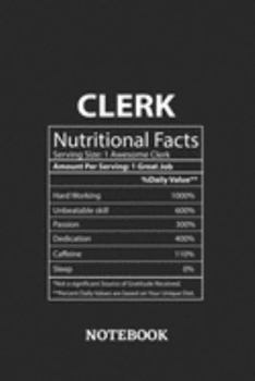 Paperback Nutritional Facts Clerk Awesome Notebook: 6x9 inches - 110 dotgrid pages - Greatest Passionate working Job Journal - Gift, Present Idea Book