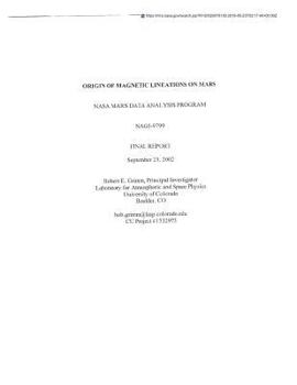 Paperback Origin of Magnetic Lineations on Mars Book