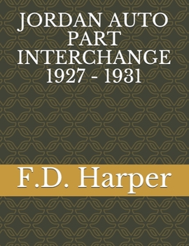 Paperback Jordan Auto Part Interchange 1927 - 1931 Book