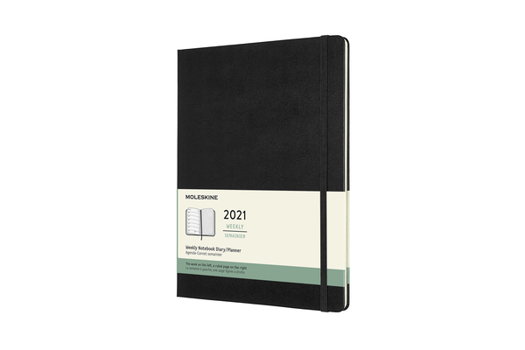 Calendar Moleskine 2021 Weekly Planner, 12m, Extra Large, Black, Hard Cover (7.5 X 9.75) Book