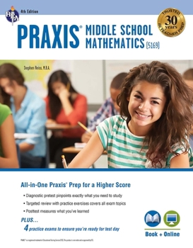 Paperback PRAXIS Middle School Mathematics (5169) Book + Online Book