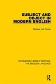 Paperback Subject and Object in Modern English Book