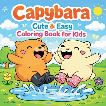 Paperback Capybara - Cute & Easy Coloring Book for Kids Book