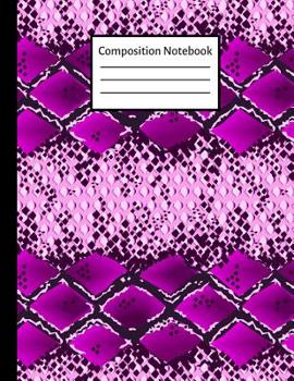 Paperback Composition Notebook: Purple Snake Skin College Ruled Notebook or Journal for Kids, School, Students and Teachers Book