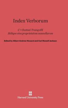 Hardcover Index Verborum: Stilique Eius Proprietatum Nonnullarum Book