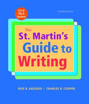 Paperback The St. Martin's Guide to Writing with 2016 MLA Update Book