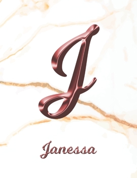 Janessa: 1 Year Weekly Planner with Note Pages (12 Months) | White Marble Rose Gold Pink Effect Letter J | 2020 - 2021 | Week Planning | Monthly ... | Plan Each Day, Set Goals & Get Stuff Done