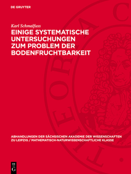 Hardcover Einige Systematische Untersuchungen Zum Problem Der Bodenfruchtbarkeit [German] Book