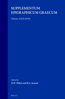 Hardcover Supplementum Epigraphicum Graecum, Volume XXIX (1979) Book