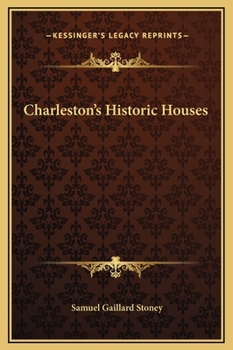 Hardcover Charleston's Historic Houses Book