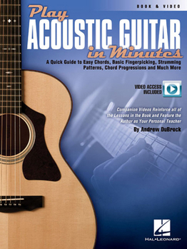 Paperback Play Acoustic Guitar in Minutes Book/Online Media [With DVD] Book