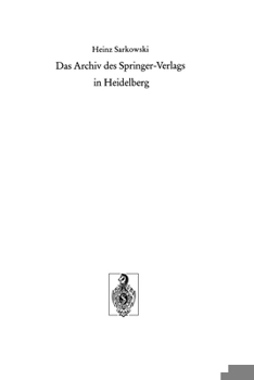 Paperback Das Archiv des Springer-Verlags in Heidelberg [German] Book