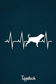 Tagebuch: Blaues liniertes Rottweiler Hunde Journal Herzschlag ca DIN A5 weiß liniert 110 Seiten (German Edition)