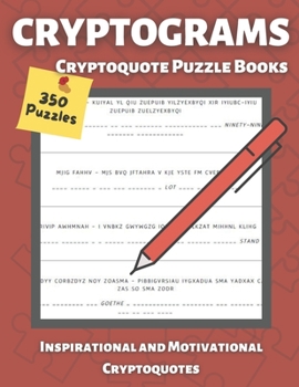 Cryptograms Puzzle Books for Adults: Cryptoquote books, Inspirational and Motivational, Cryptoquote Puzzle Books for adults (Cryptic Puzzles)