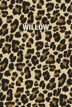 Paperback Willow: Personalized Notebook - Leopard Print Notebook (Animal Pattern). Blank College Ruled (Lined) Journal for Notes, Journa Book