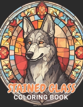 Paperback Stained Glass Dog Coloring Book: Stress Relief And Relaxation Coloring Pages Book
