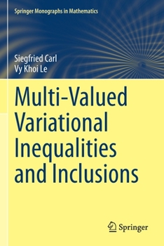 Paperback Multi-Valued Variational Inequalities and Inclusions Book