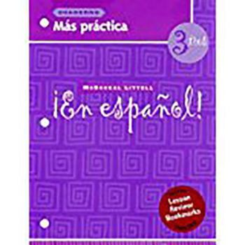 Paperback ?en Espa?ol!: M?s Pr?ctica Cuaderno (Workbook) with Lesson Review Bookmarks Level 3 [Spanish] Book