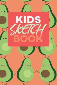 Kids Sketch Book : Kawaii Cute Avocado Vegan Food Pattern