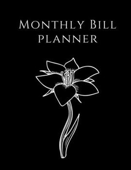 Monthly Bill Planner: Marble Floral Cover | Simple Monthly Bill Payment Checklist Tracker Log Book Organizer Planner | Bills Due Calendar | Money Debt Family Budgeting Financial Notebook