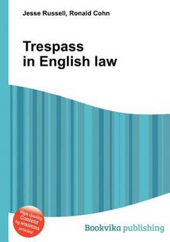 Paperback Trespass in English Law Book