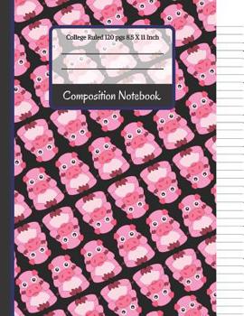 Paperback Composition Notebook: Pig College Ruled Notebook Book