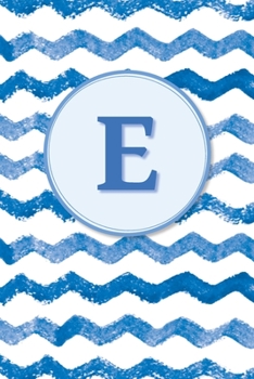 E: Initial Monogram Blank Journal College Rule Lined | 6x9 | Blue Watercolor Stripes (Blue Watercolor Striped Journals)