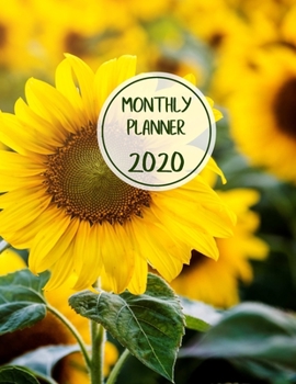 Monthly planner 2020: Large. Month on 2 pages. Incl. 2020 Calendar, Important dates section and Notes pages. 8.5" x 11.0" (Letter size). (Sunflower, bright yellow color. Soft matte cover).